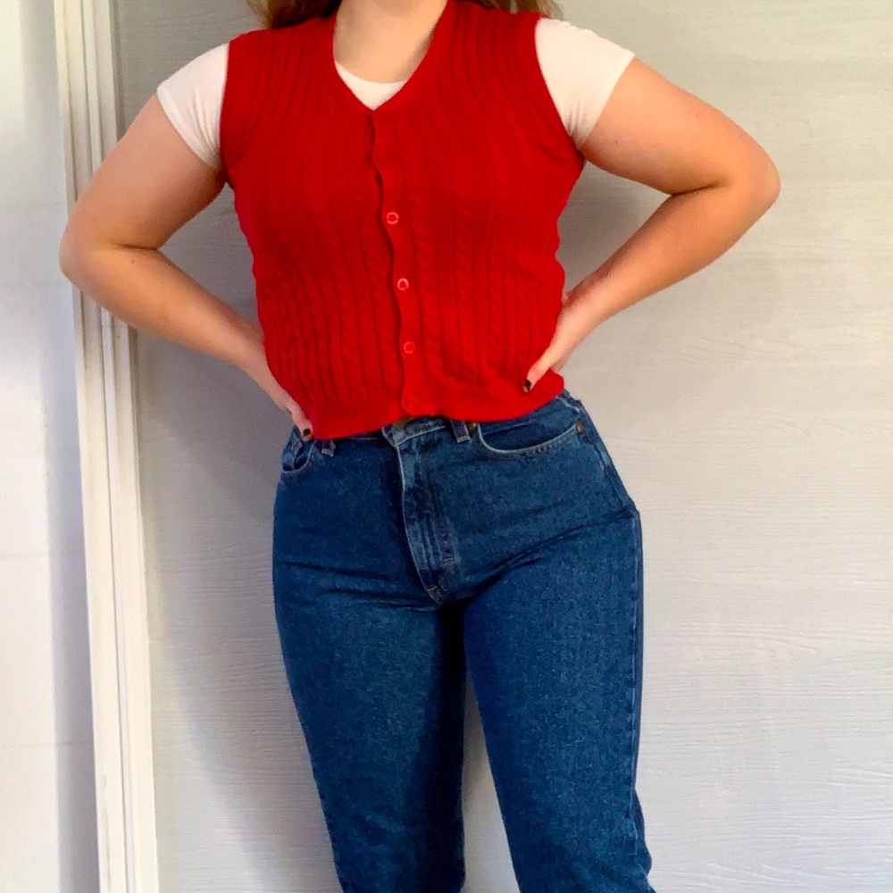 Sam and Sophia red vest